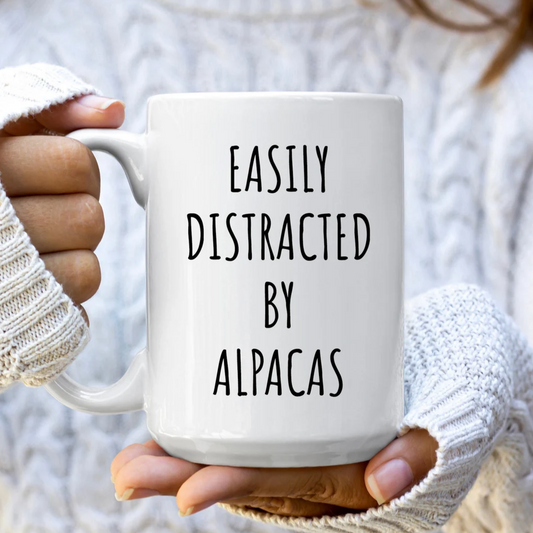 Easily Distracted By Alpacas Mug