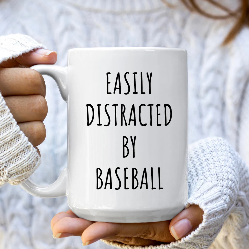 Easily Distracted By Baseball Mug